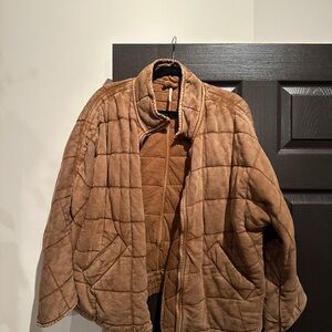 Free People Terracotta Quilted Dolman Jacket